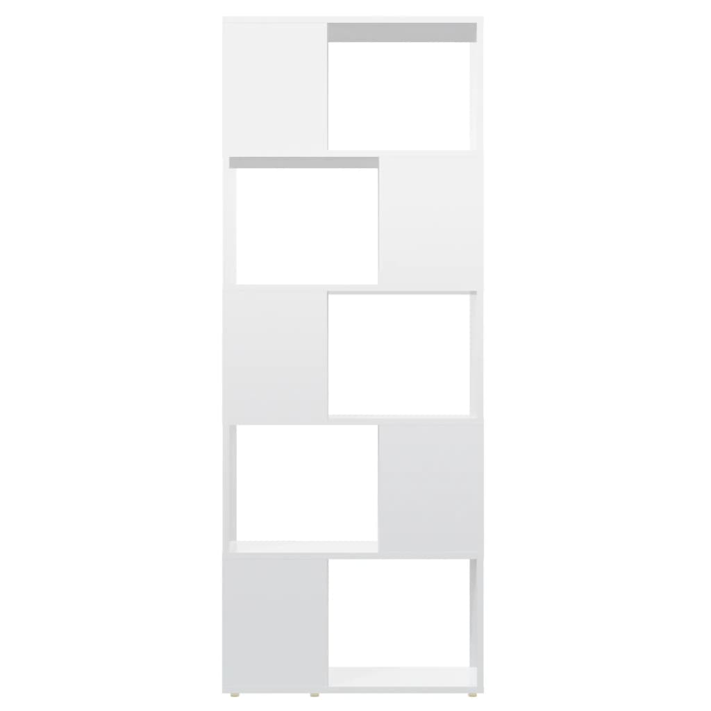 Bookcase Room Divider High Gloss White 60x24x155 cm