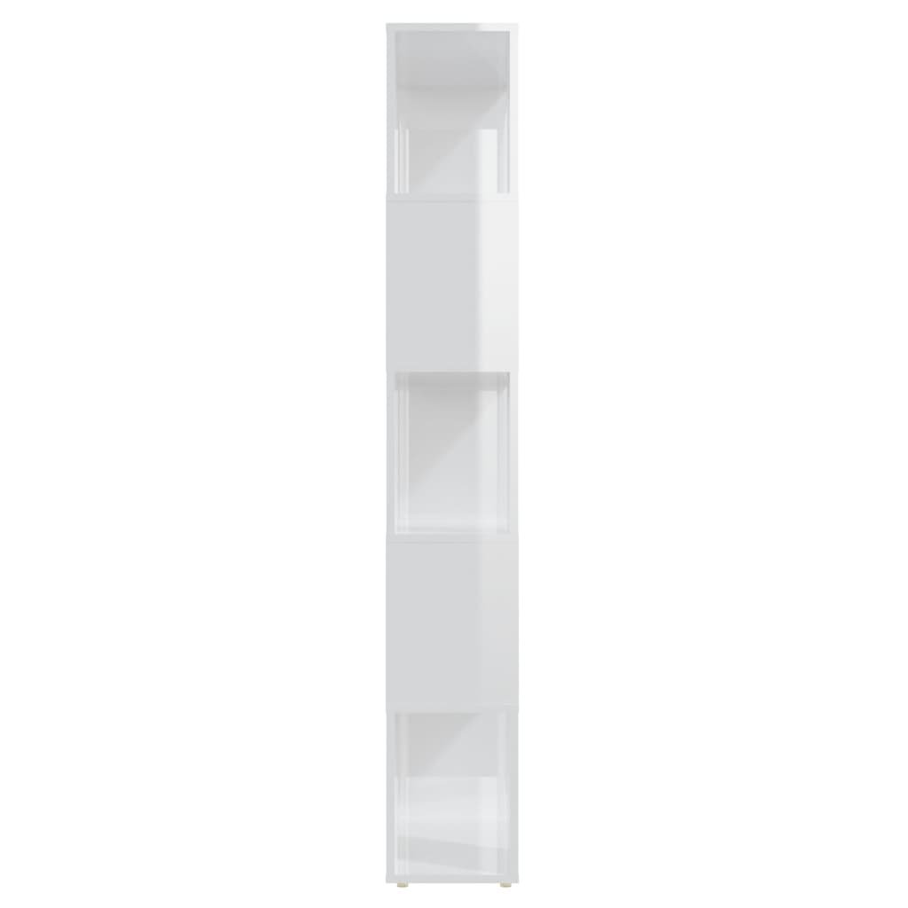 Bookcase Room Divider High Gloss White 60x24x155 cm