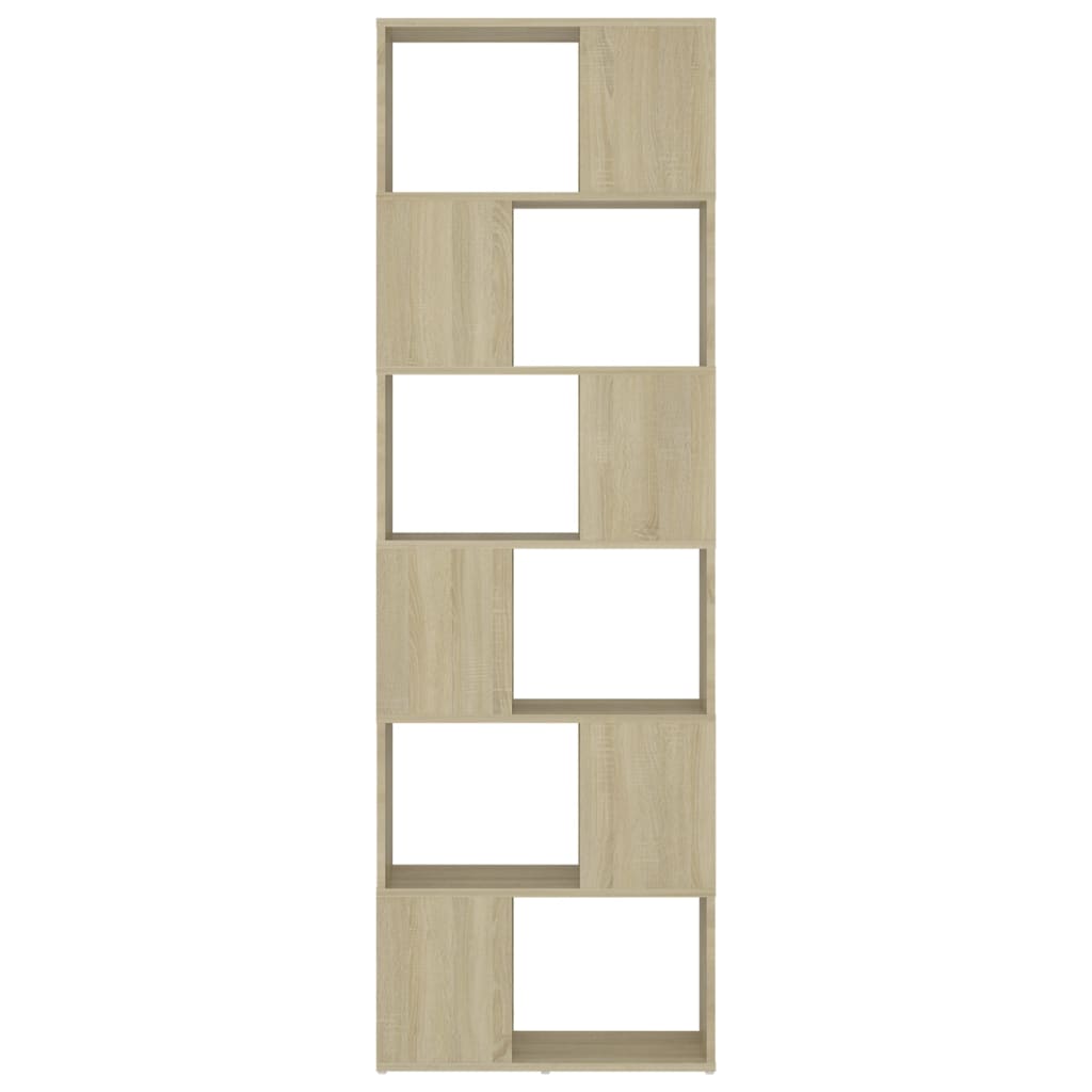 Bookcase Room Divider Sonoma Oak 60x24x186 cm Wood Material