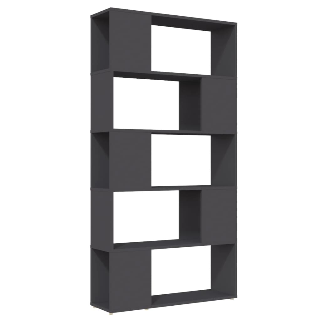 Bookcase Room Divider Grey 80x24x155 cm Wood Material