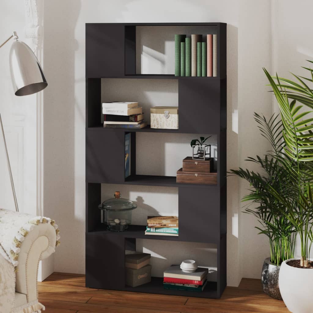 Bookcase Room Divider Grey 80x24x155 cm Wood Material