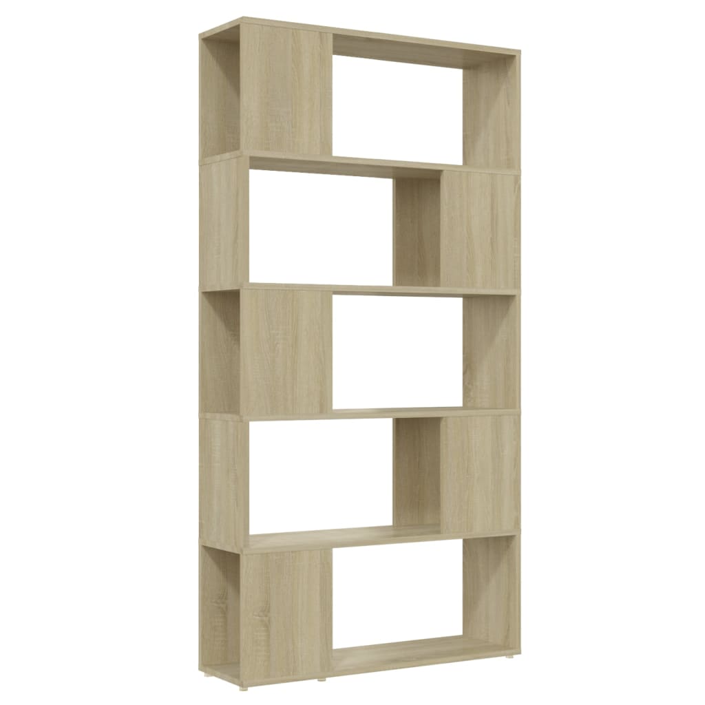 Bookcase Room Divider Sonoma Oak 80x24x155 cm Wood Material