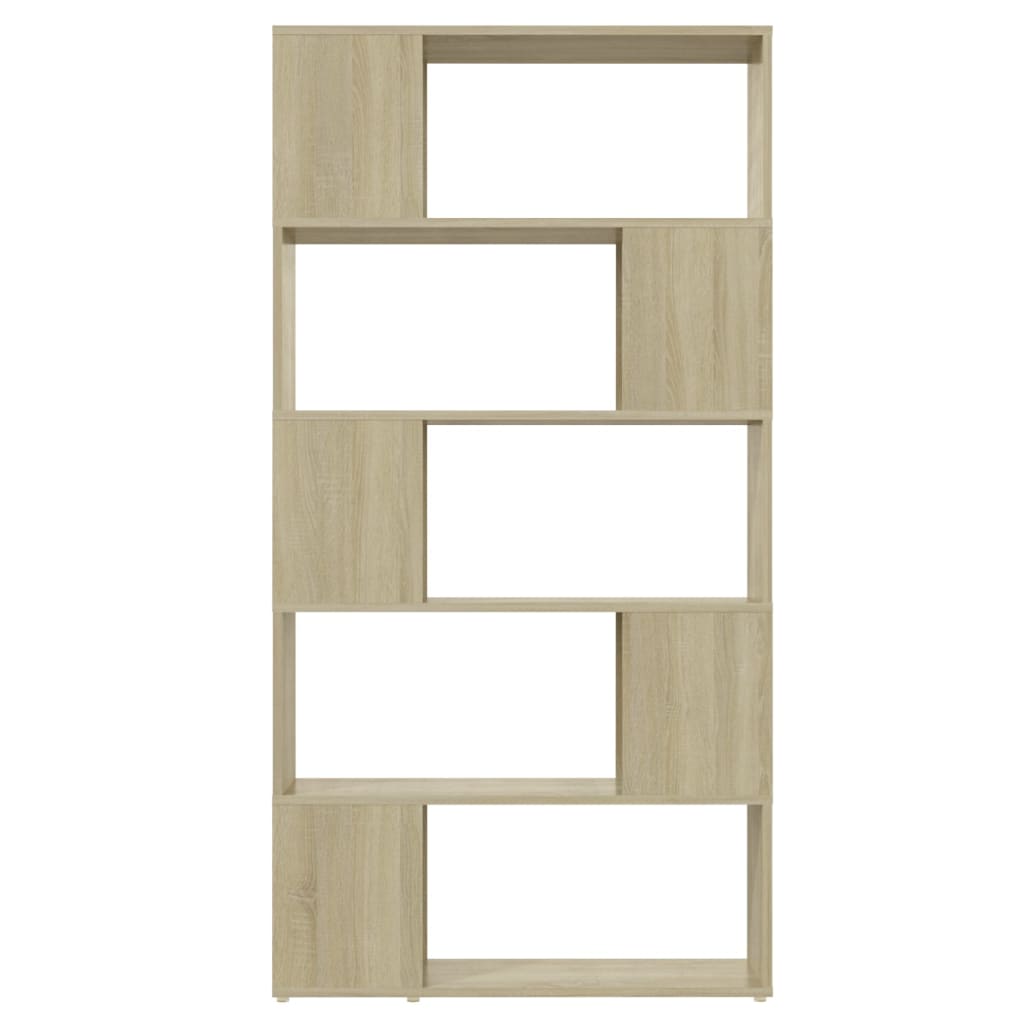 Bookcase Room Divider Sonoma Oak 80x24x155 cm Wood Material