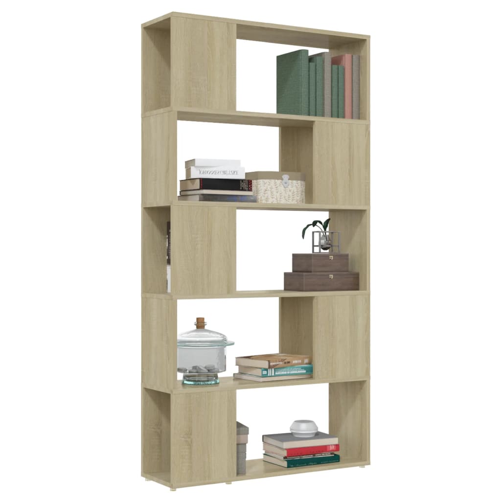 Bookcase Room Divider Sonoma Oak 80x24x155 cm Wood Material