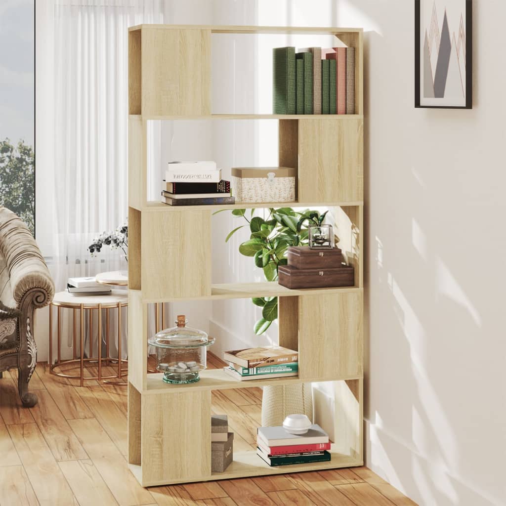 Bookcase Room Divider Sonoma Oak 80x24x155 cm Wood Material