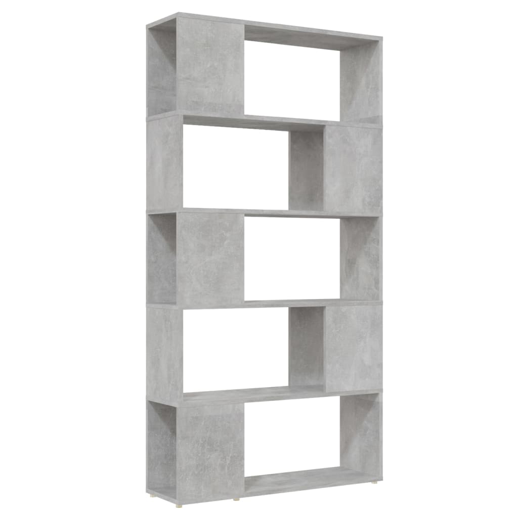 Bookcase Room Divider Concrete Grey 80x24x155 cm Wood Material