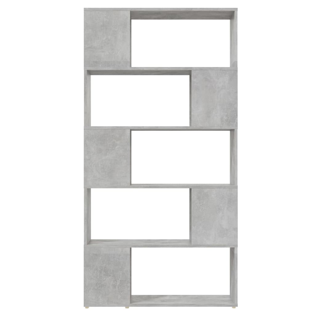 Bookcase Room Divider Concrete Grey 80x24x155 cm Wood Material