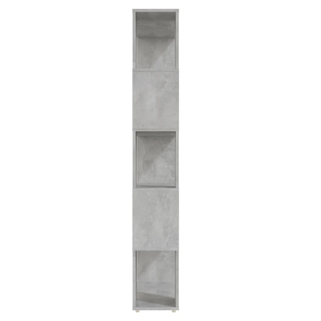 Bücherregal Raumteiler Betongrau 80x24x155 cm Holzwerkstoff