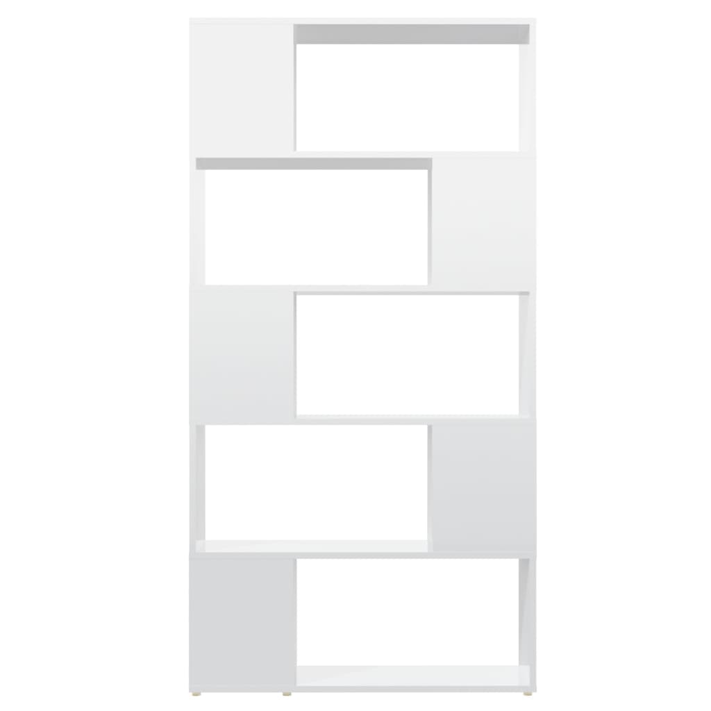 Bookcase Room Divider High Gloss White 80x24x155cm Wood Material