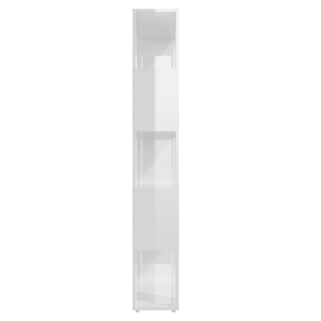 Bookcase Room Divider High Gloss White 80x24x155cm Wood Material