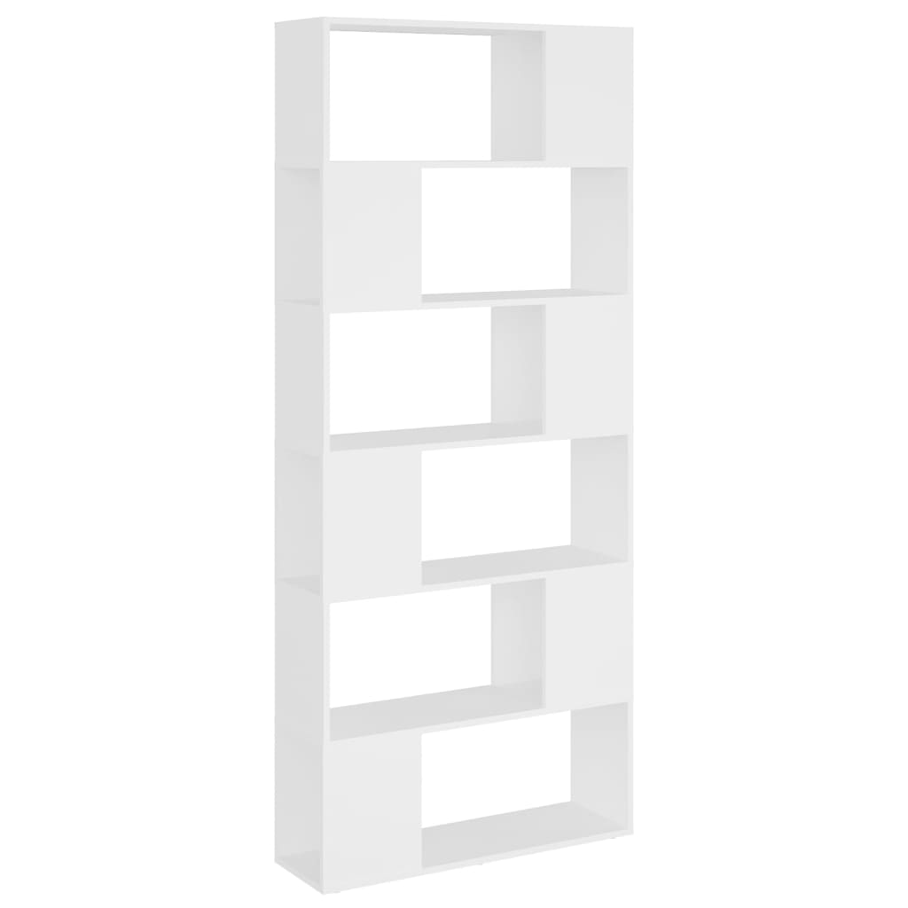 Bookcase Room Divider White 80x24x186 cm Wood Material