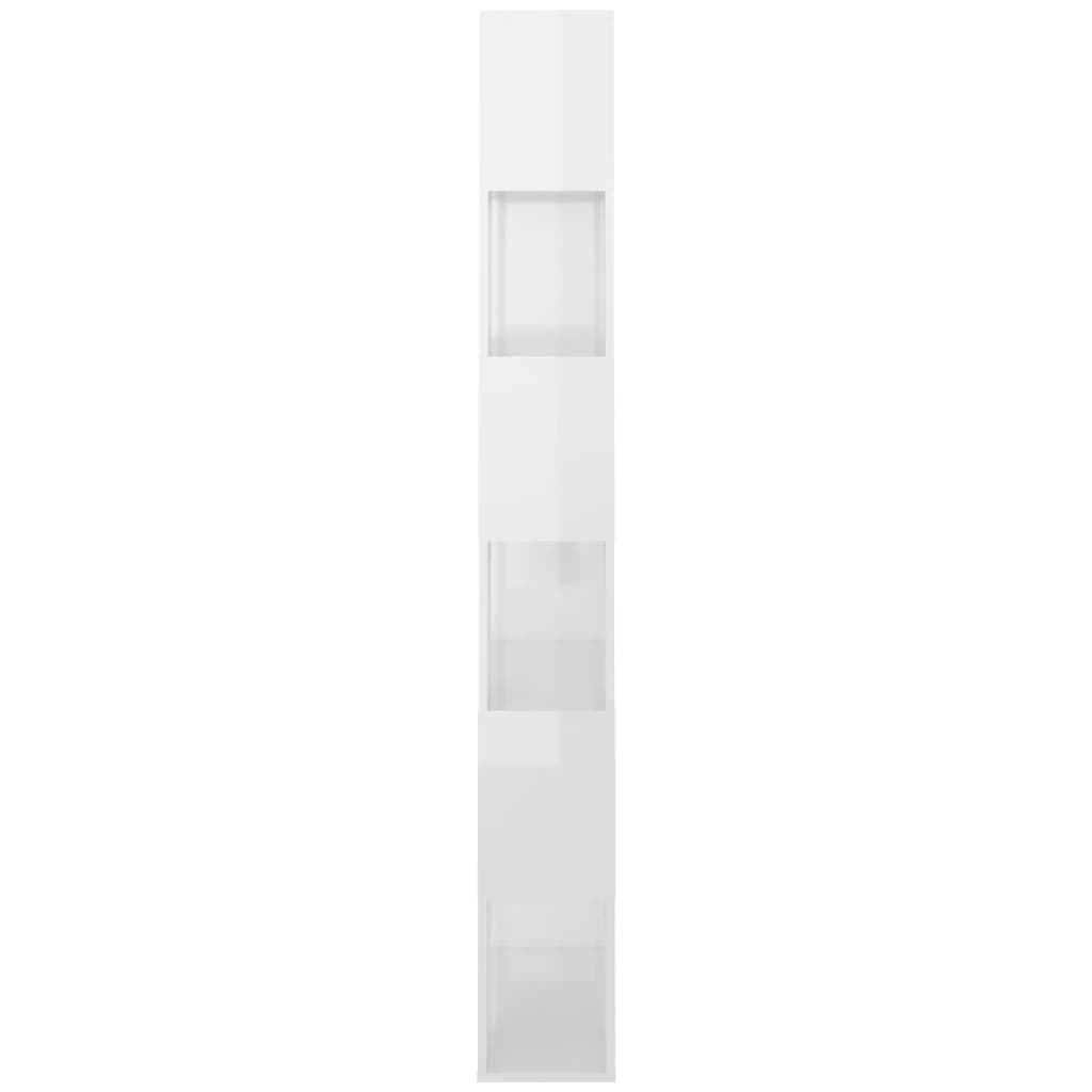 Bookcase Room Divider High Gloss White 80x24x186cm Wood Material