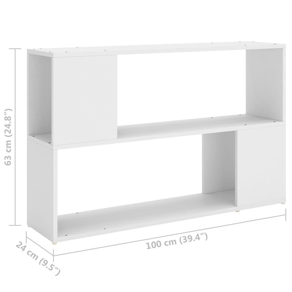 Bookshelf White 100x24x63 cm Wood Material