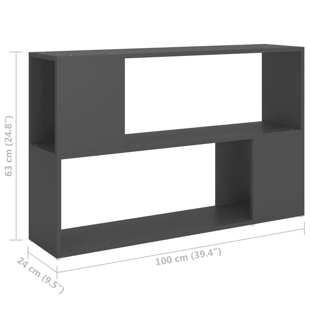 Bookshelf Grey 100x24x63 cm Wood Material