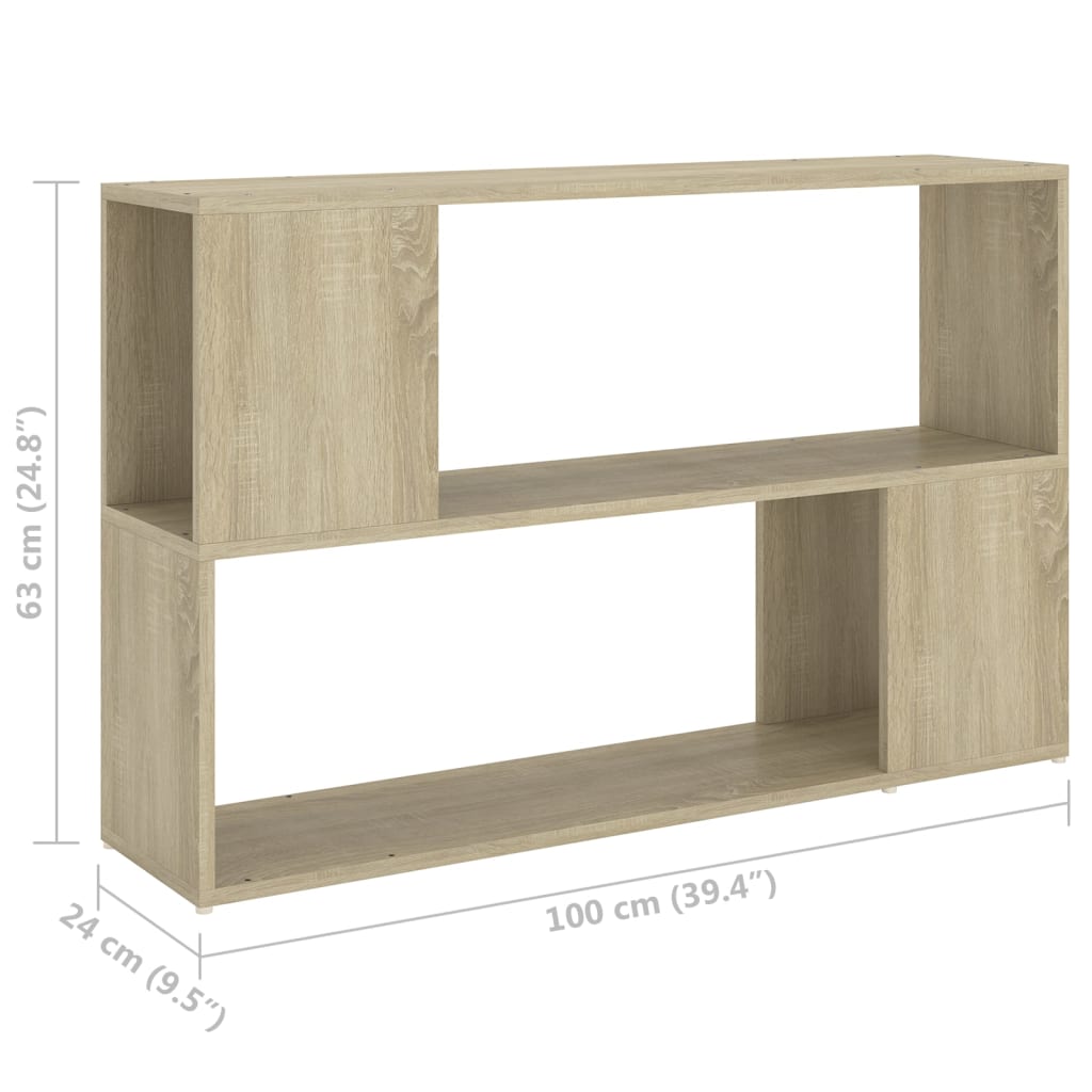 Bookshelf Sonoma Oak 100x24x63 cm Wood Material