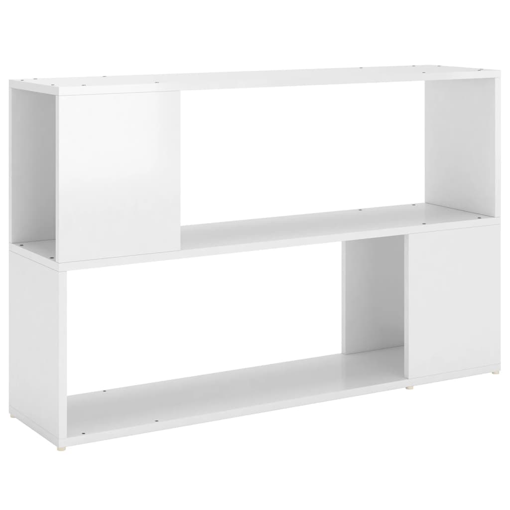 Bookcase High Gloss White 100x24x63 cm Wood Material