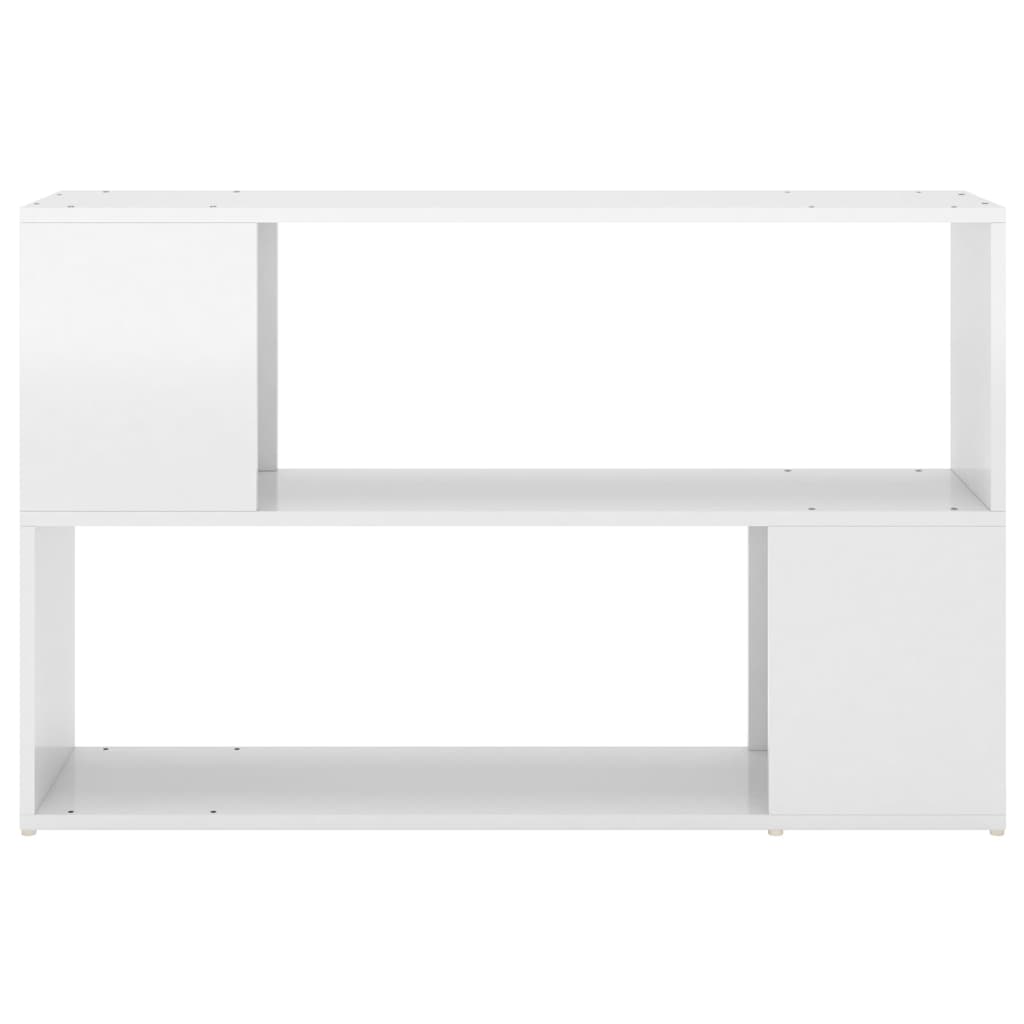 Bookcase High Gloss White 100x24x63 cm Wood Material