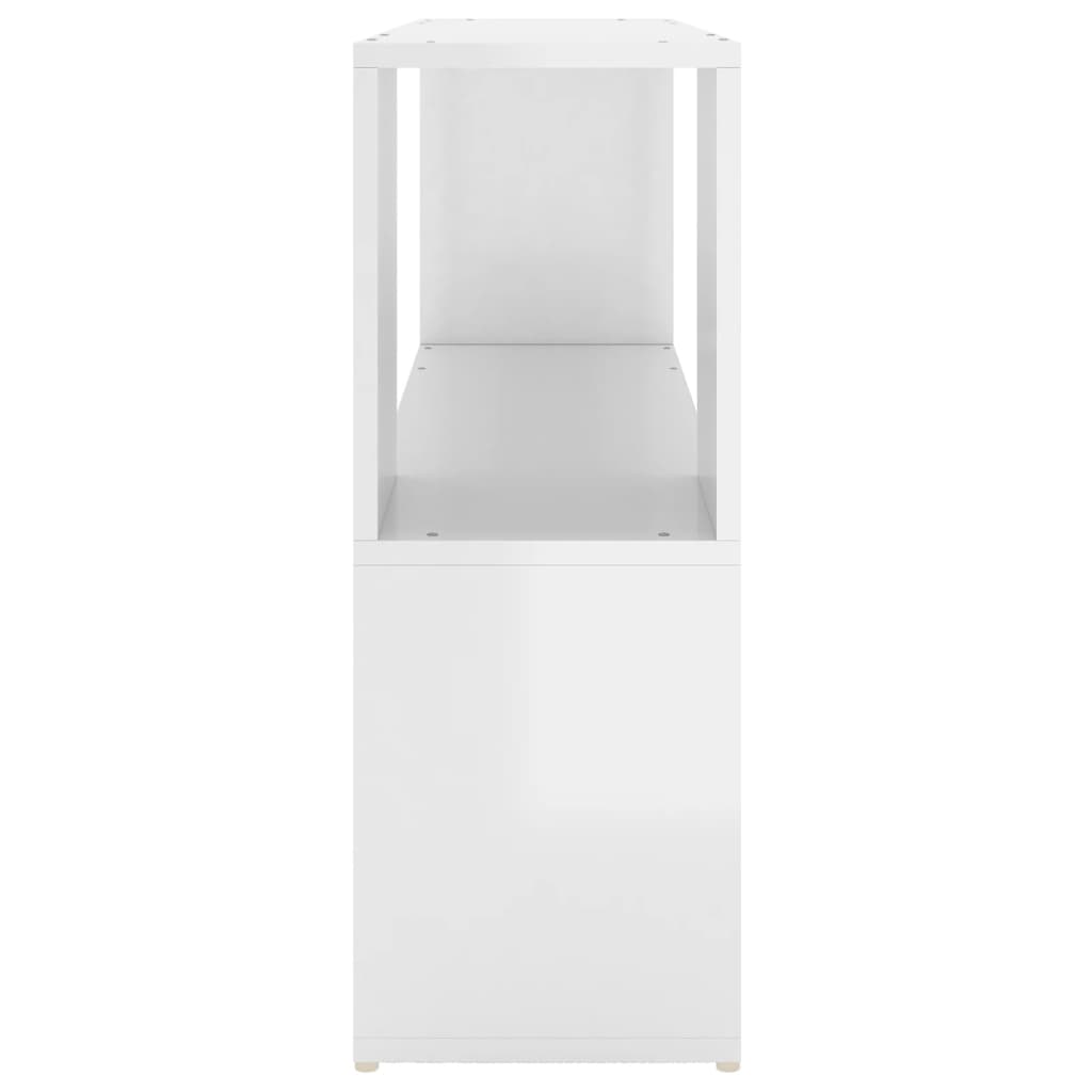 Bookcase High Gloss White 100x24x63 cm Wood Material