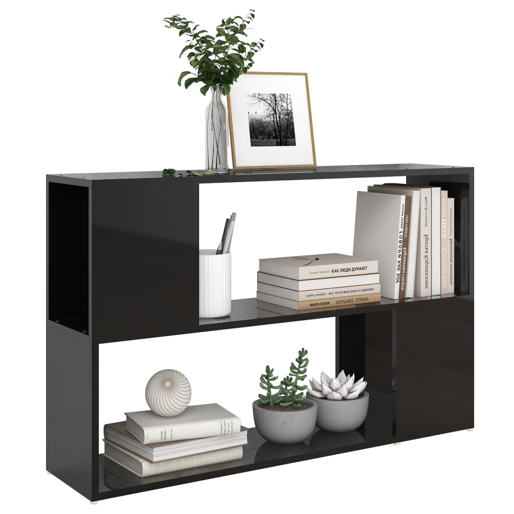 Bookshelf High Gloss Black 100x24x63 cm Wood Material