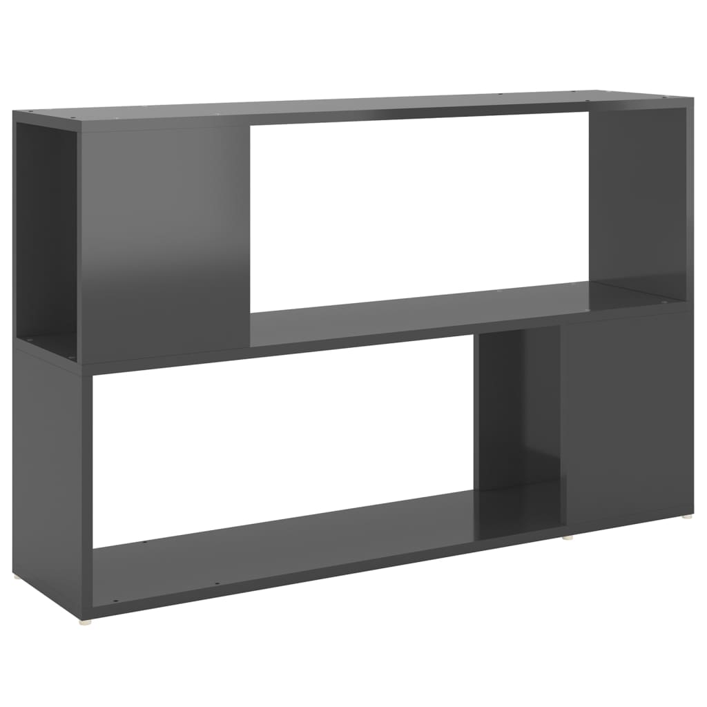 Bookshelf High Gloss Grey 100x24x63 cm Wood Material