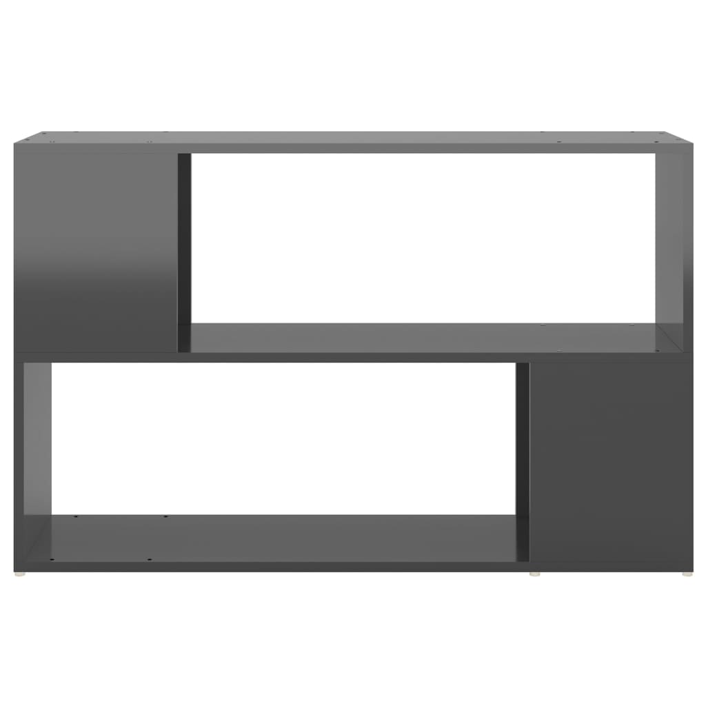 Bookshelf High Gloss Grey 100x24x63 cm Wood Material