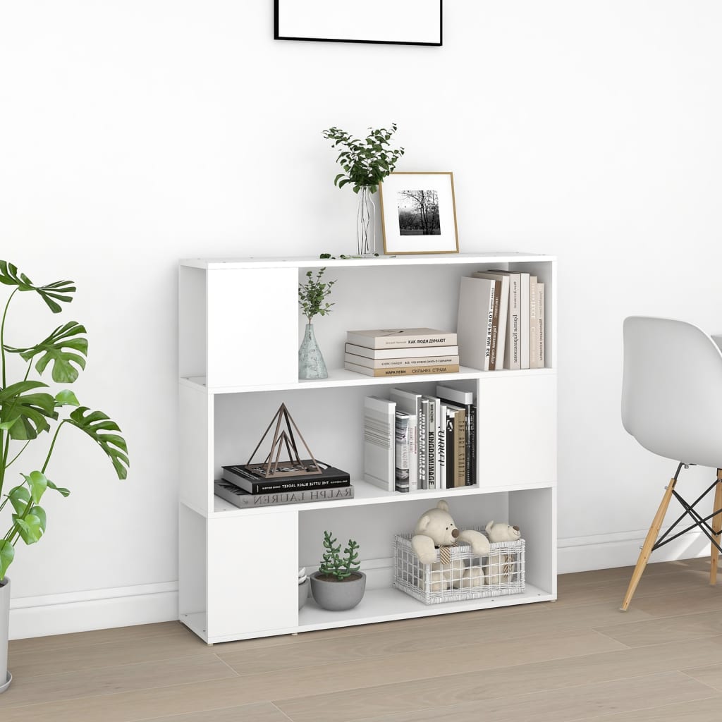 Bookcase Room Divider White 100x24x94 cm