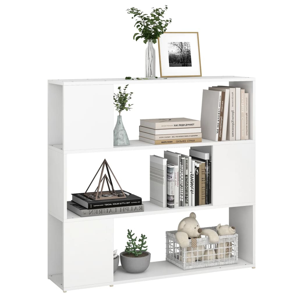 Bookcase Room Divider White 100x24x94 cm