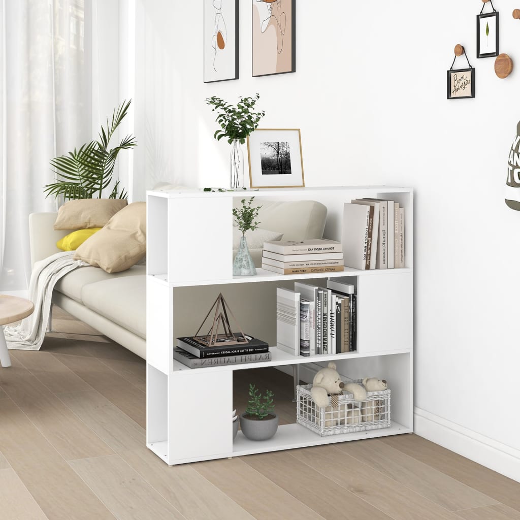 Bookcase Room Divider White 100x24x94 cm