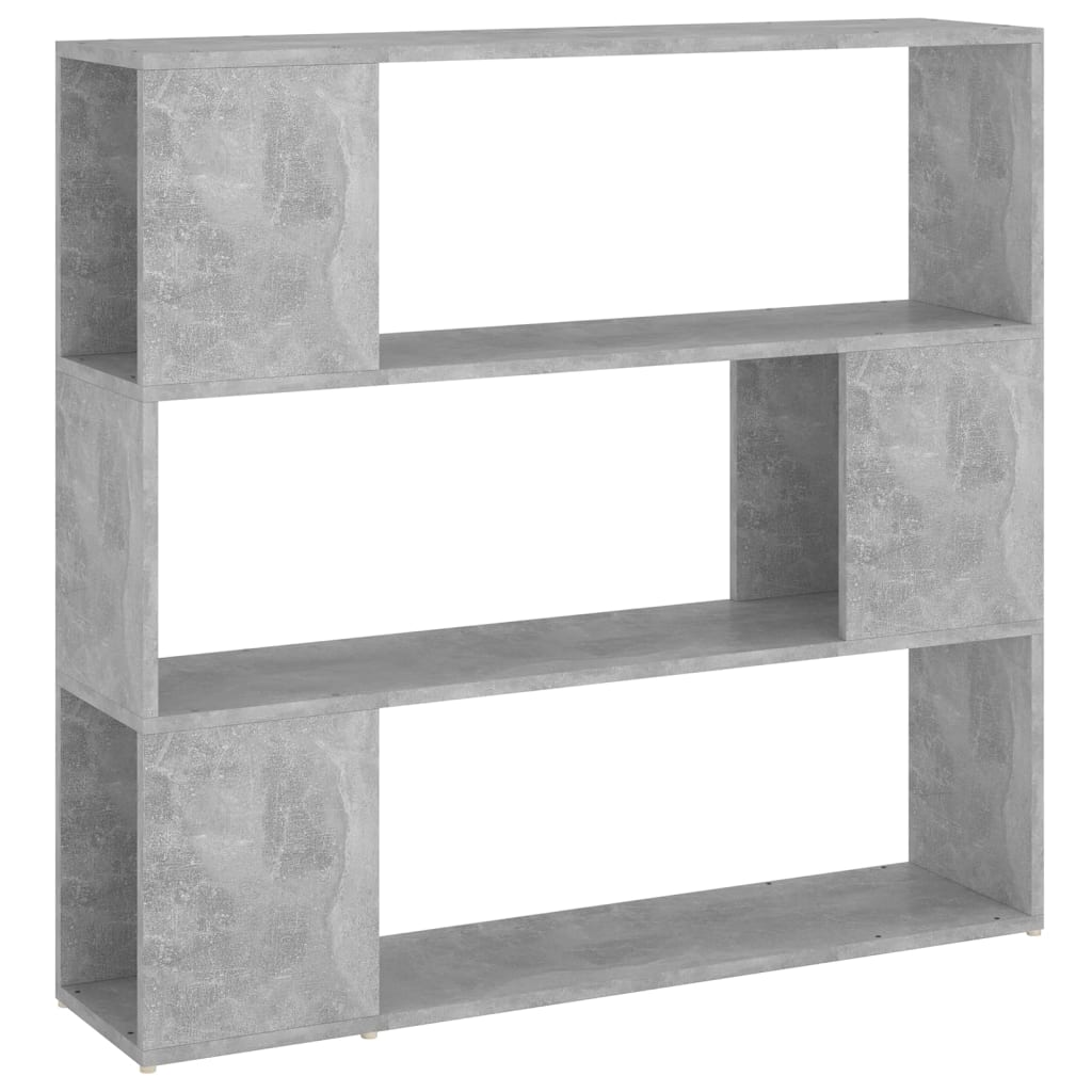 Bookcase Room Divider Concrete Grey 100x24x94 cm