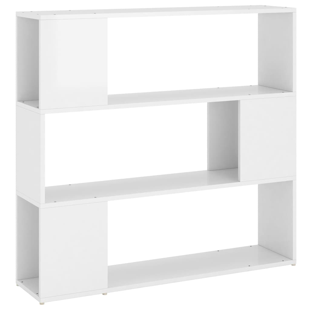 Bookcase Room Divider High Gloss White 100x24x94 cm