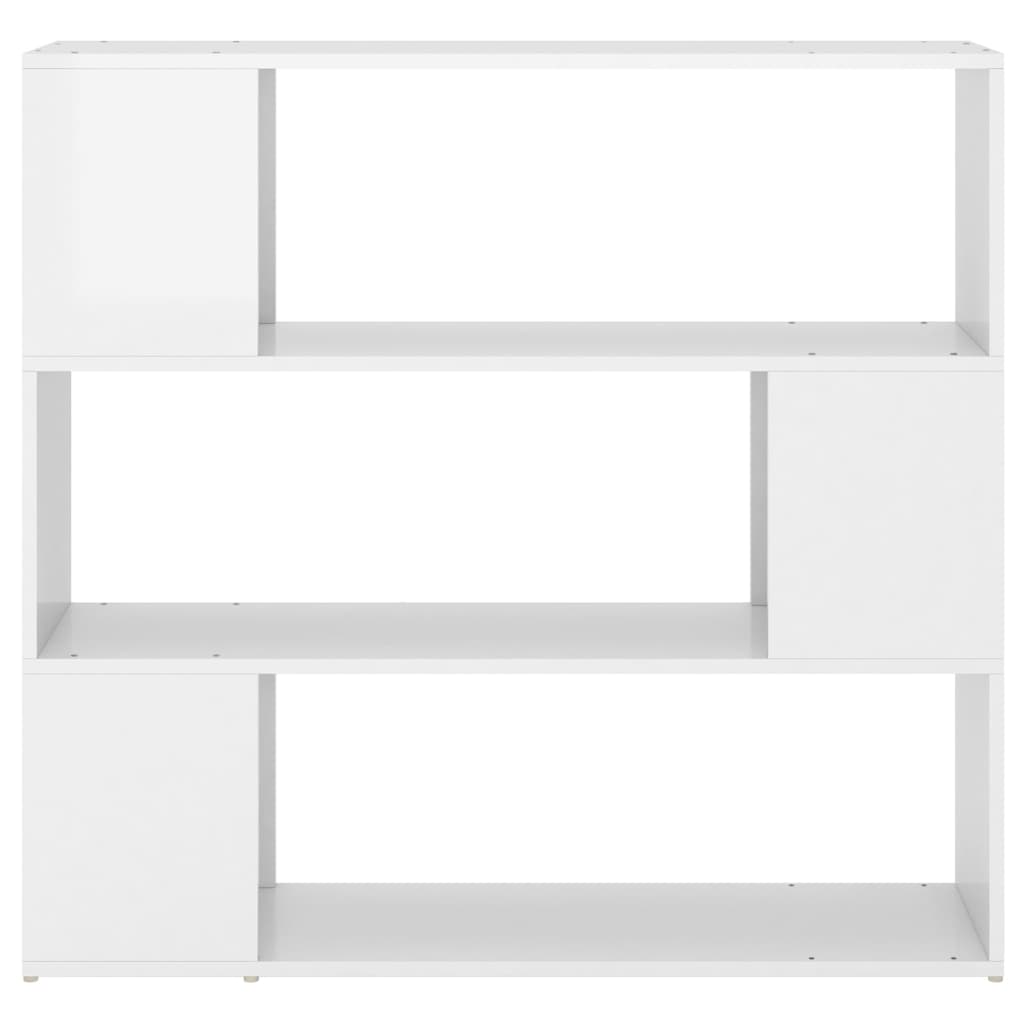 Bookcase Room Divider High Gloss White 100x24x94 cm