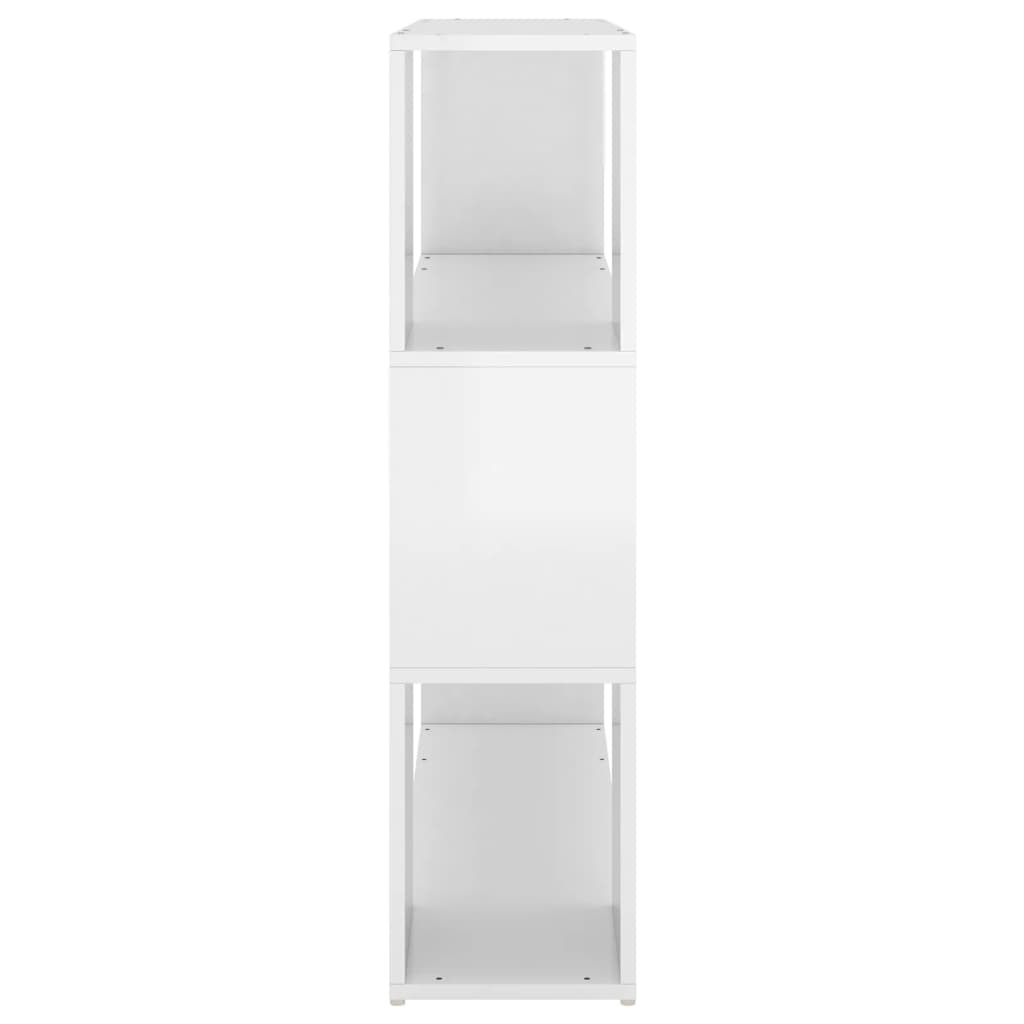 Bookcase Room Divider High Gloss White 100x24x94 cm