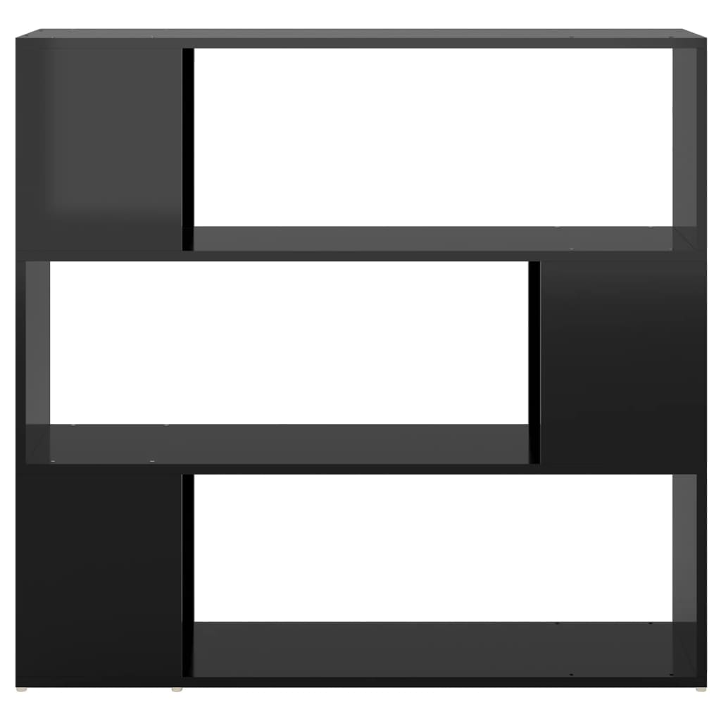 Bookcase Room Divider High Gloss Black 100x24x94 cm