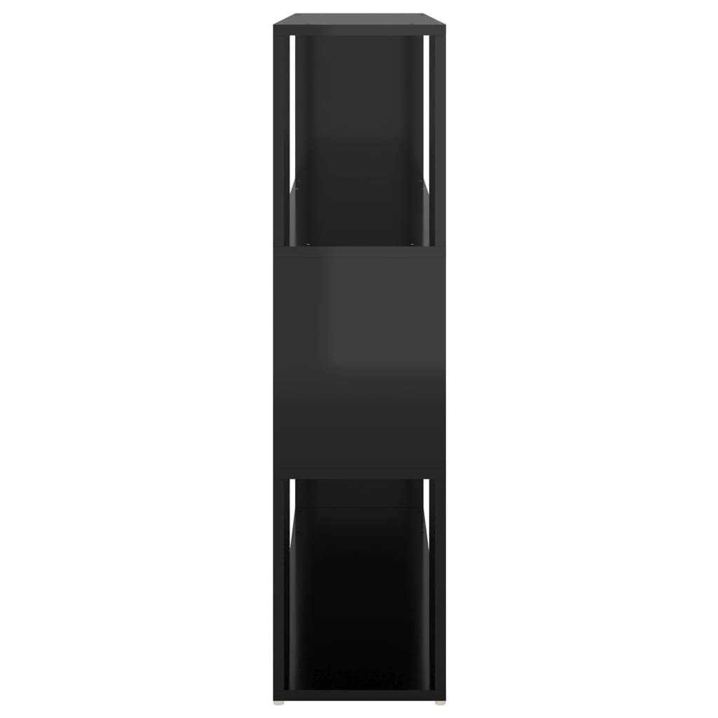 Bookcase Room Divider High Gloss Black 100x24x94 cm