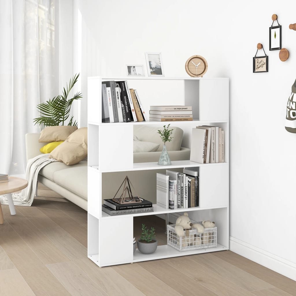 Bookcase Room Divider White 100x24x124 cm