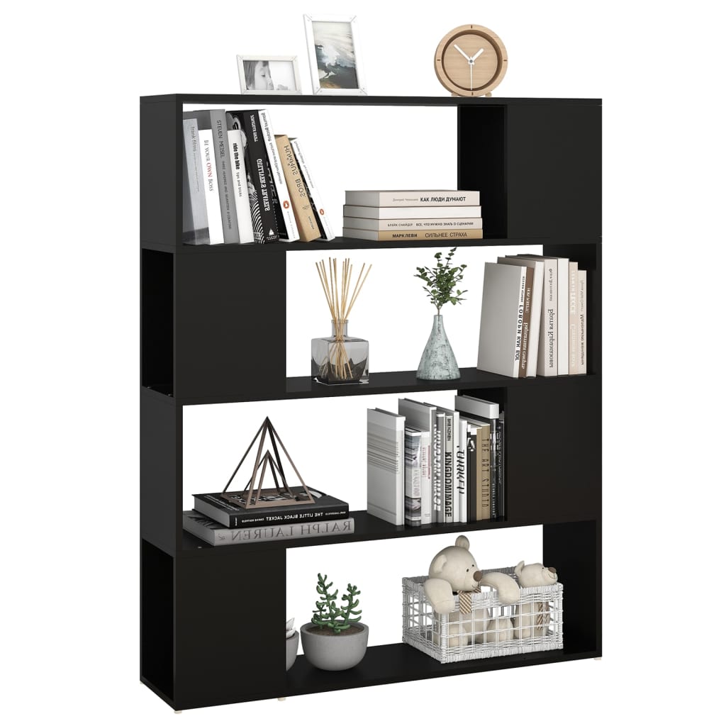 Bookshelf Room Divider Black 100x24x124 cm