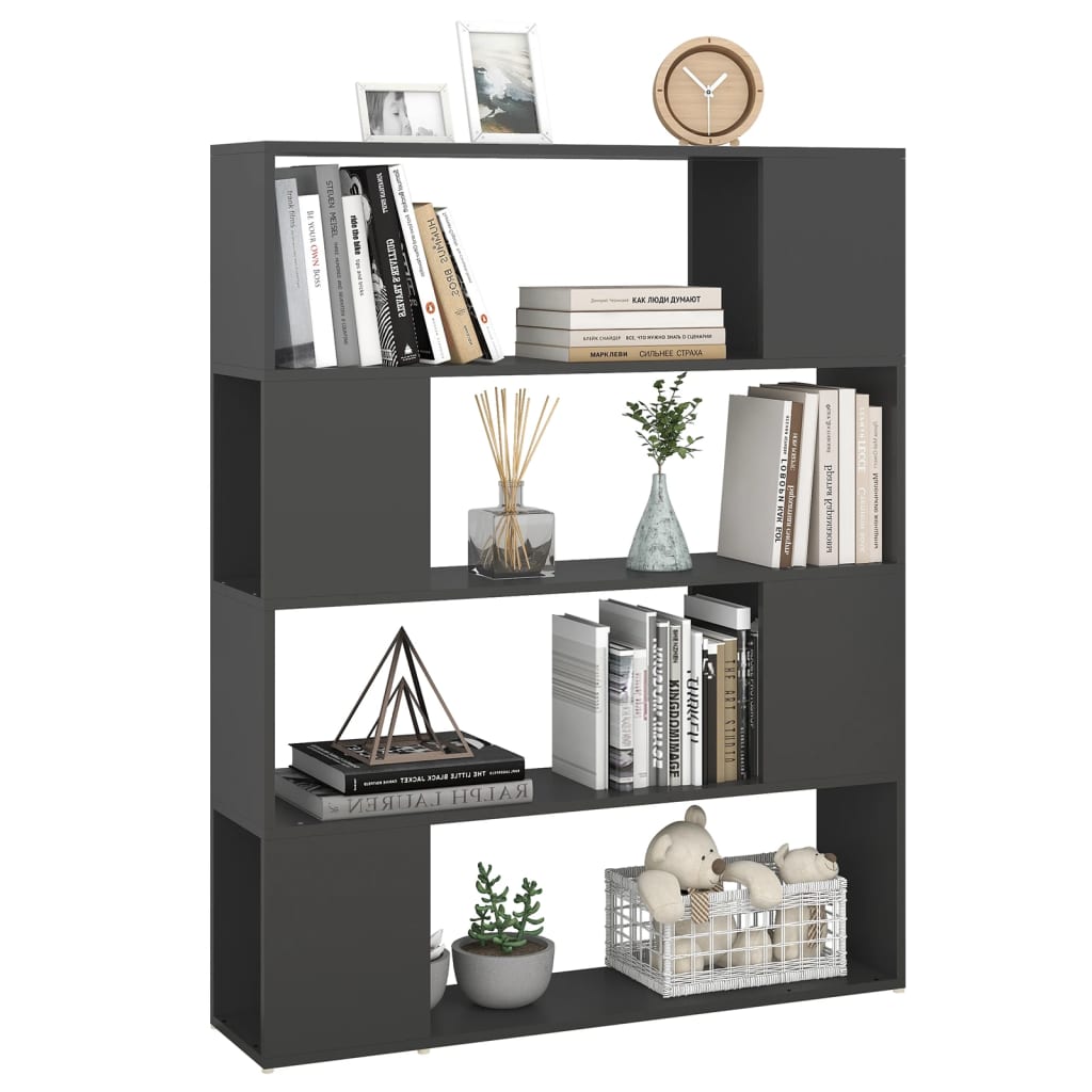 Bookcase Room Divider Gray 100x24x124 cm