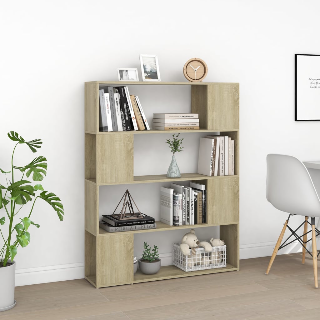 Bookcase Room Divider Sonoma Oak 100x24x124 cm