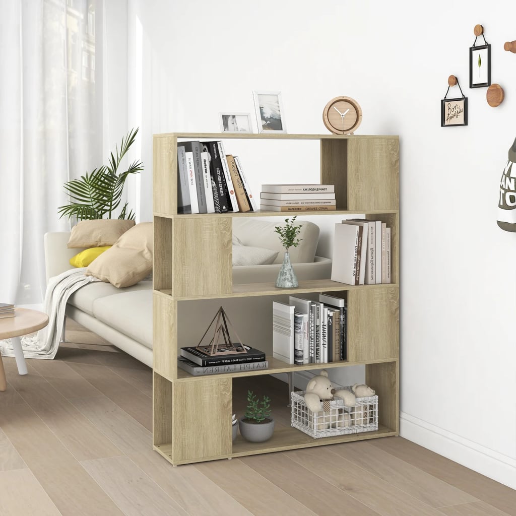 Bookcase Room Divider Sonoma Oak 100x24x124 cm