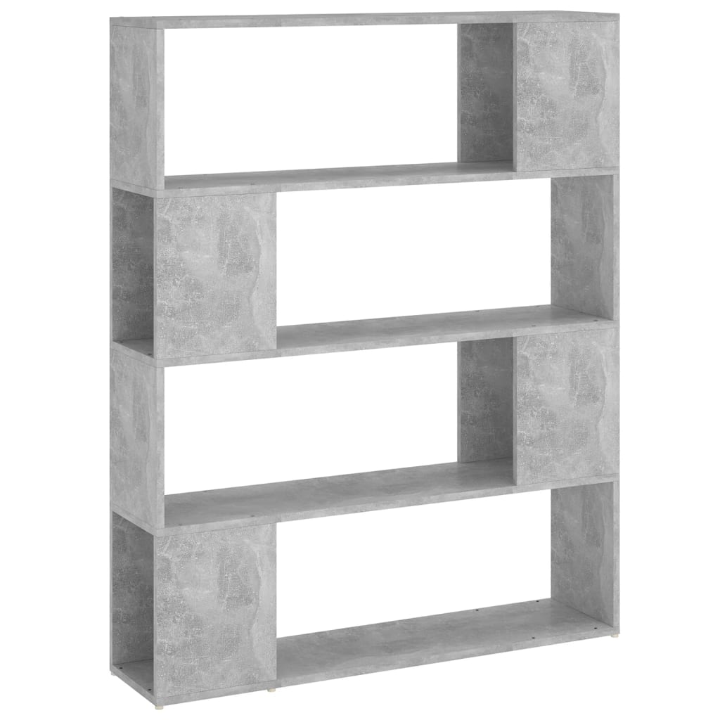 Bookcase Room Divider Concrete Grey 100x24x124 cm