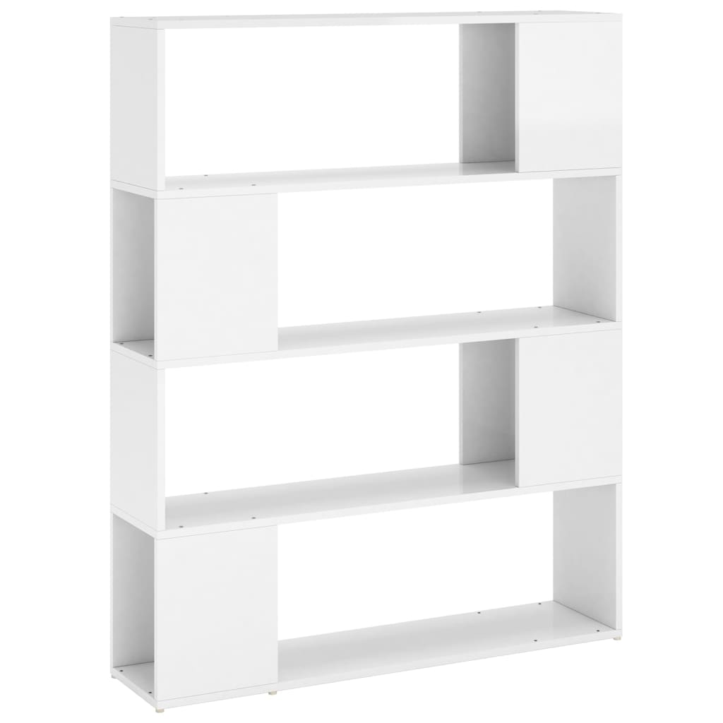 Bookcase Room Divider High Gloss White 100x24x124 cm