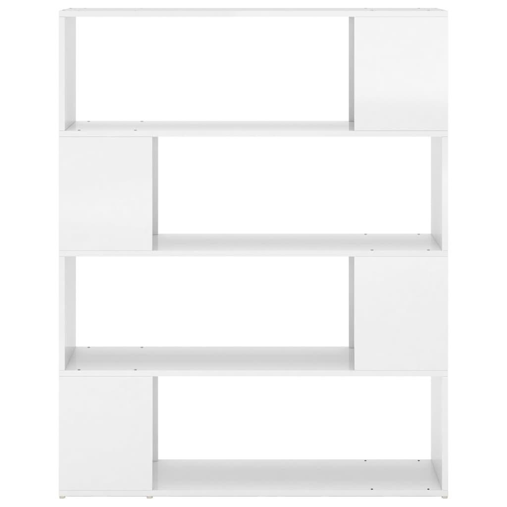 Bookcase Room Divider High Gloss White 100x24x124 cm