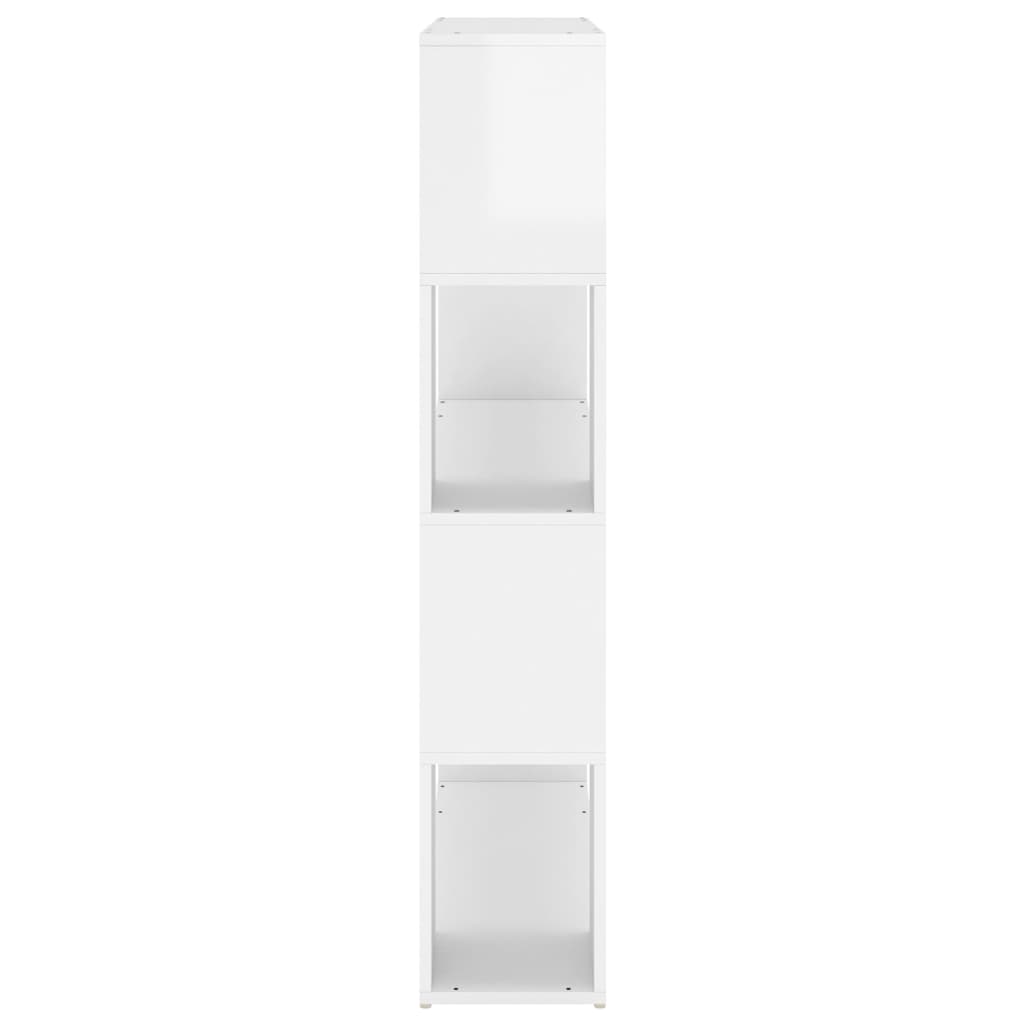 Bookcase Room Divider High Gloss White 100x24x124 cm