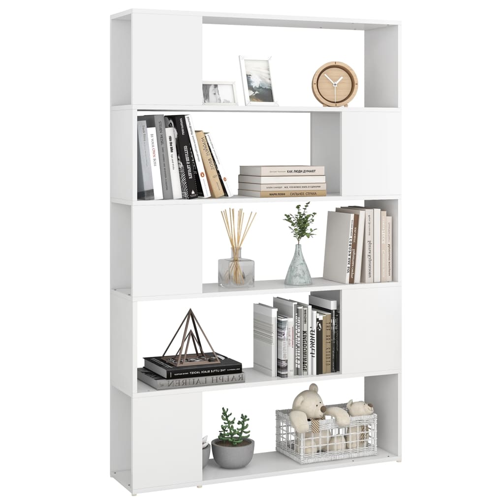 Bookcase Room Divider White 100x24x155 cm Wood Material