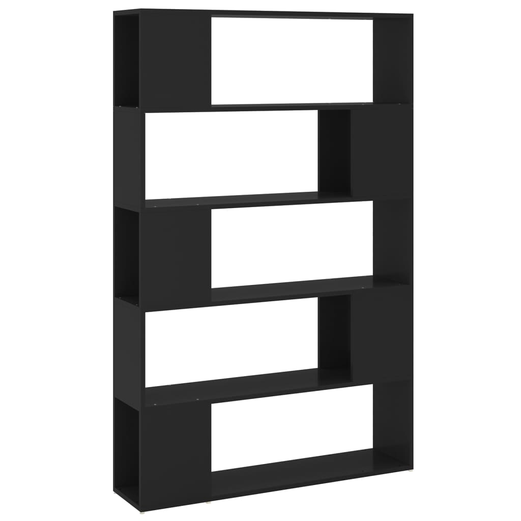 Bookcase Room Divider Black 100x24x155 cm Wood Material