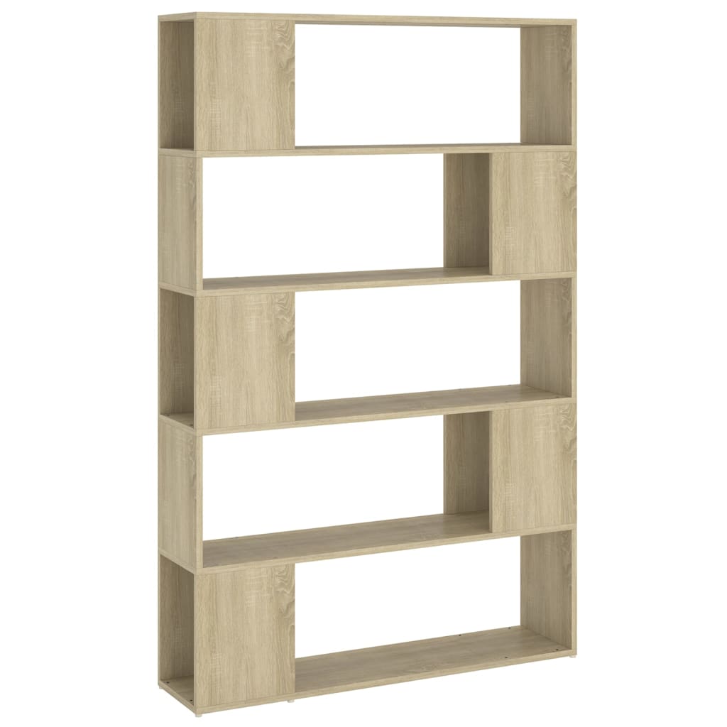 Bookcase Room Divider Sonoma Oak 100x24x155 cm Wood Material