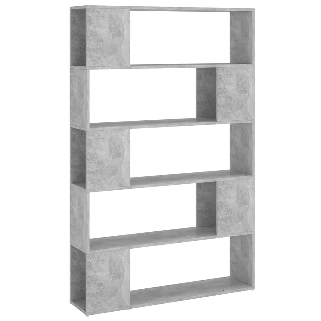 Bookcase Room Divider Concrete Grey 100x24x155 cm Wood Material