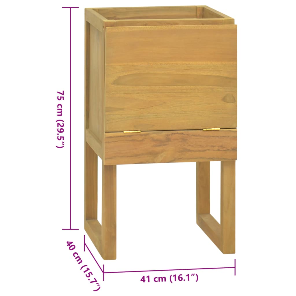 Badschrank 41x40x75 cm Massivholz Teak