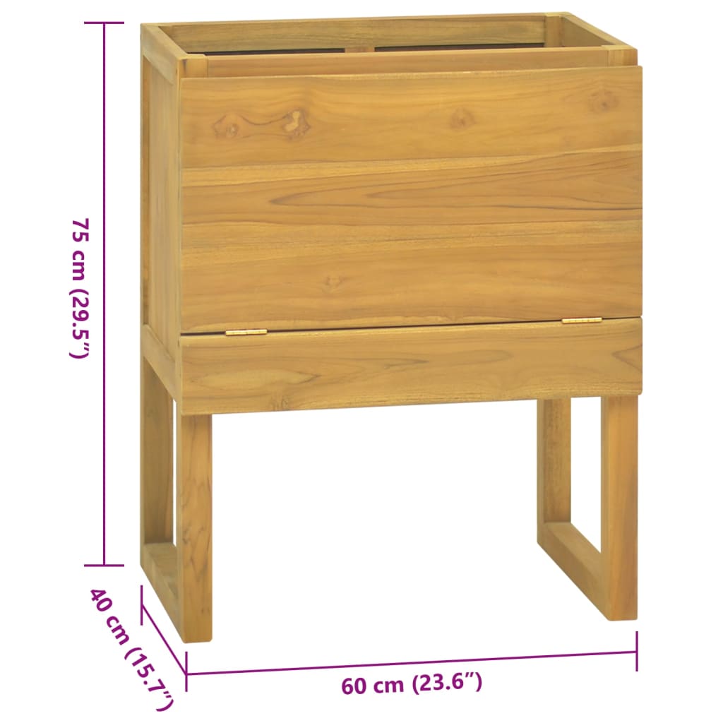 Badschrank 60x45x75 cm Massivholz Teak