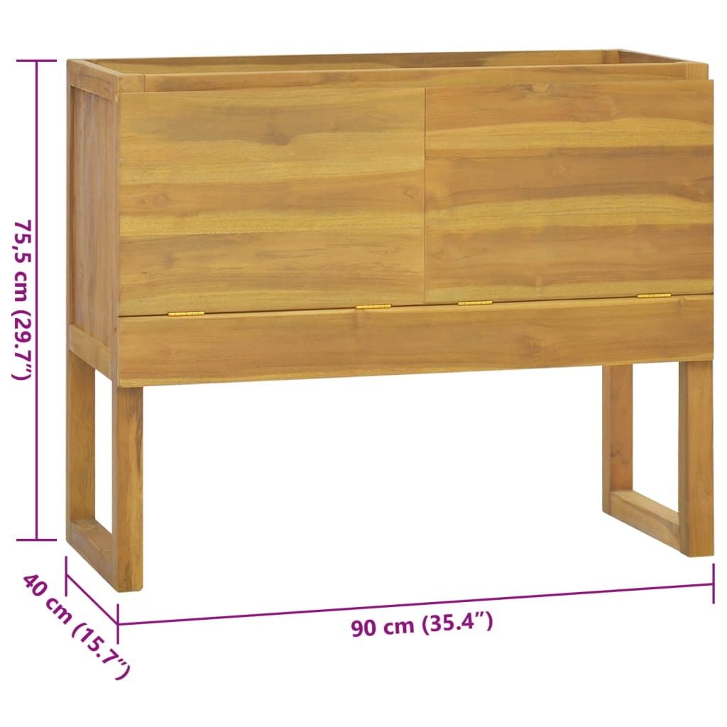 Badschrank 90x40x75,5 cm Massivholz Teak